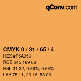 カラーコード: CMYK 0 / 31 / 65 / 4 | qconv.com