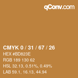 颜色代码: CMYK 0 / 31 / 67 / 26 | qconv.com