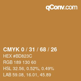 Color code: CMYK 0 / 31 / 68 / 26 | qconv.com
