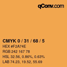 Color code: CMYK 0 / 31 / 68 / 5 | qconv.com