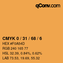 Color code: CMYK 0 / 31 / 68 / 6 | qconv.com