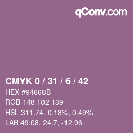 Color code: CMYK 0 / 31 / 6 / 42 | qconv.com