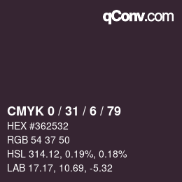 Color code: CMYK 0 / 31 / 6 / 79 | qconv.com
