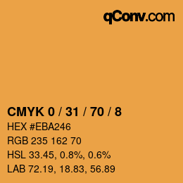 カラーコード: CMYK 0 / 31 / 70 / 8 | qconv.com