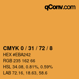 カラーコード: CMYK 0 / 31 / 72 / 8 | qconv.com