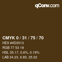 Color code: CMYK 0 / 31 / 75 / 70 | qconv.com