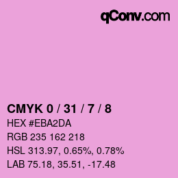 Color code: CMYK 0 / 31 / 7 / 8 | qconv.com