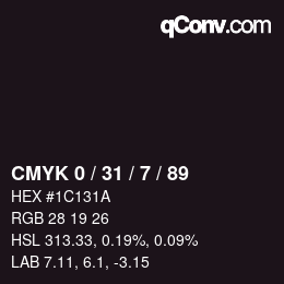 Color code: CMYK 0 / 31 / 7 / 89 | qconv.com