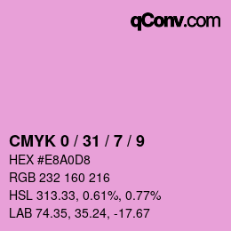 Color code: CMYK 0 / 31 / 7 / 9 | qconv.com