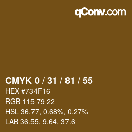 Código de color: CMYK 0 / 31 / 81 / 55 | qconv.com