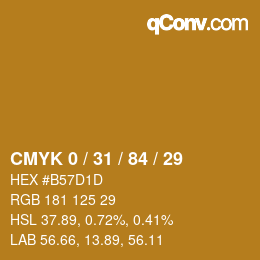 Color code: CMYK 0 / 31 / 84 / 29 | qconv.com