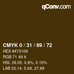 Color code: CMYK 0 / 31 / 89 / 72 | qconv.com