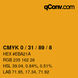 颜色代码: CMYK 0 / 31 / 89 / 8 | qconv.com