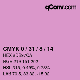 カラーコード: CMYK 0 / 31 / 8 / 14 | qconv.com