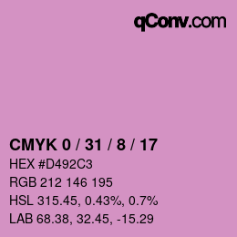 Color code: CMYK 0 / 31 / 8 / 17 | qconv.com