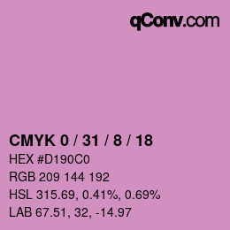 Color code: CMYK 0 / 31 / 8 / 18 | qconv.com