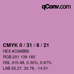 Color code: CMYK 0 / 31 / 8 / 21 | qconv.com