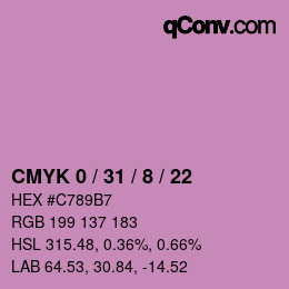 Color code: CMYK 0 / 31 / 8 / 22 | qconv.com