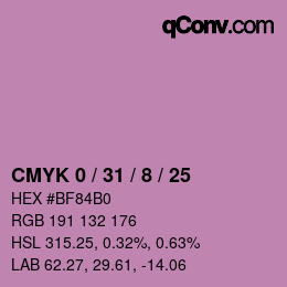 Color code: CMYK 0 / 31 / 8 / 25 | qconv.com