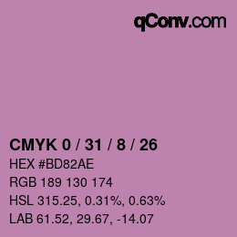 Color code: CMYK 0 / 31 / 8 / 26 | qconv.com