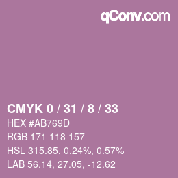 Color code: CMYK 0 / 31 / 8 / 33 | qconv.com