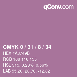 Color code: CMYK 0 / 31 / 8 / 34 | qconv.com