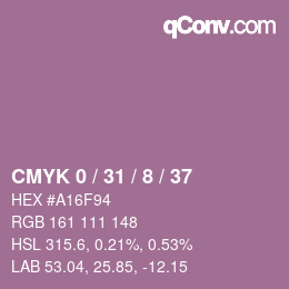 カラーコード: CMYK 0 / 31 / 8 / 37 | qconv.com
