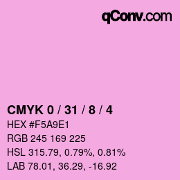 カラーコード: CMYK 0 / 31 / 8 / 4 | qconv.com