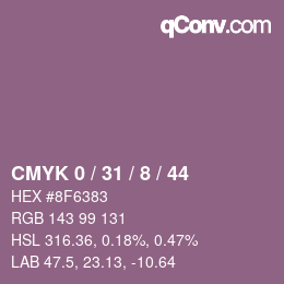 カラーコード: CMYK 0 / 31 / 8 / 44 | qconv.com