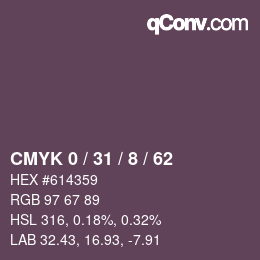 Color code: CMYK 0 / 31 / 8 / 62 | qconv.com
