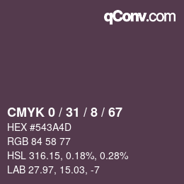 カラーコード: CMYK 0 / 31 / 8 / 67 | qconv.com