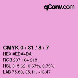 カラーコード: CMYK 0 / 31 / 8 / 7 | qconv.com