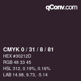 Color code: CMYK 0 / 31 / 8 / 81 | qconv.com