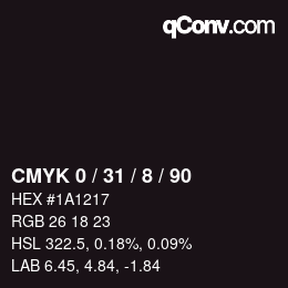 カラーコード: CMYK 0 / 31 / 8 / 90 | qconv.com