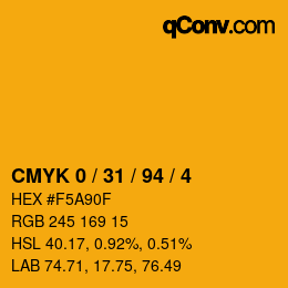 Color code: CMYK 0 / 31 / 94 / 4 | qconv.com