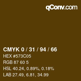 カラーコード: CMYK 0 / 31 / 94 / 66 | qconv.com
