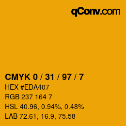Farbcode: CMYK 0 / 31 / 97 / 7 | qconv.com
