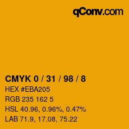 Color code: CMYK 0 / 31 / 98 / 8 | qconv.com