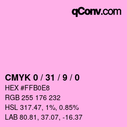 カラーコード: CMYK 0 / 31 / 9 / 0 | qconv.com