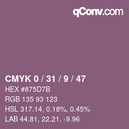 Color code: CMYK 0 / 31 / 9 / 47 | qconv.com