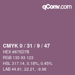 Color code: CMYK 0 / 31 / 9 / 47 | qconv.com