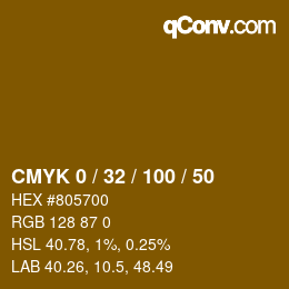 Color code: CMYK 0 / 32 / 100 / 50 | qconv.com