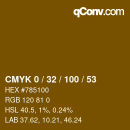 Color code: CMYK 0 / 32 / 100 / 53 | qconv.com