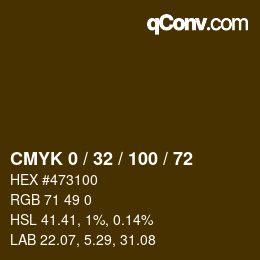 Color code: CMYK 0 / 32 / 100 / 72 | qconv.com