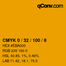 カラーコード: CMYK 0 / 32 / 100 / 8 | qconv.com