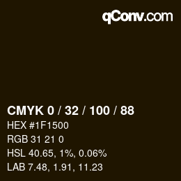 颜色代码: CMYK 0 / 32 / 100 / 88 | qconv.com