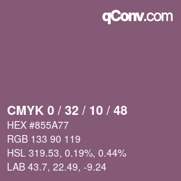 カラーコード: CMYK 0 / 32 / 10 / 48 | qconv.com