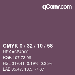 カラーコード: CMYK 0 / 32 / 10 / 58 | qconv.com