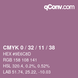 カラーコード: CMYK 0 / 32 / 11 / 38 | qconv.com