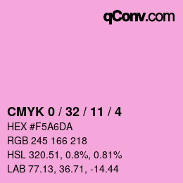 カラーコード: CMYK 0 / 32 / 11 / 4 | qconv.com